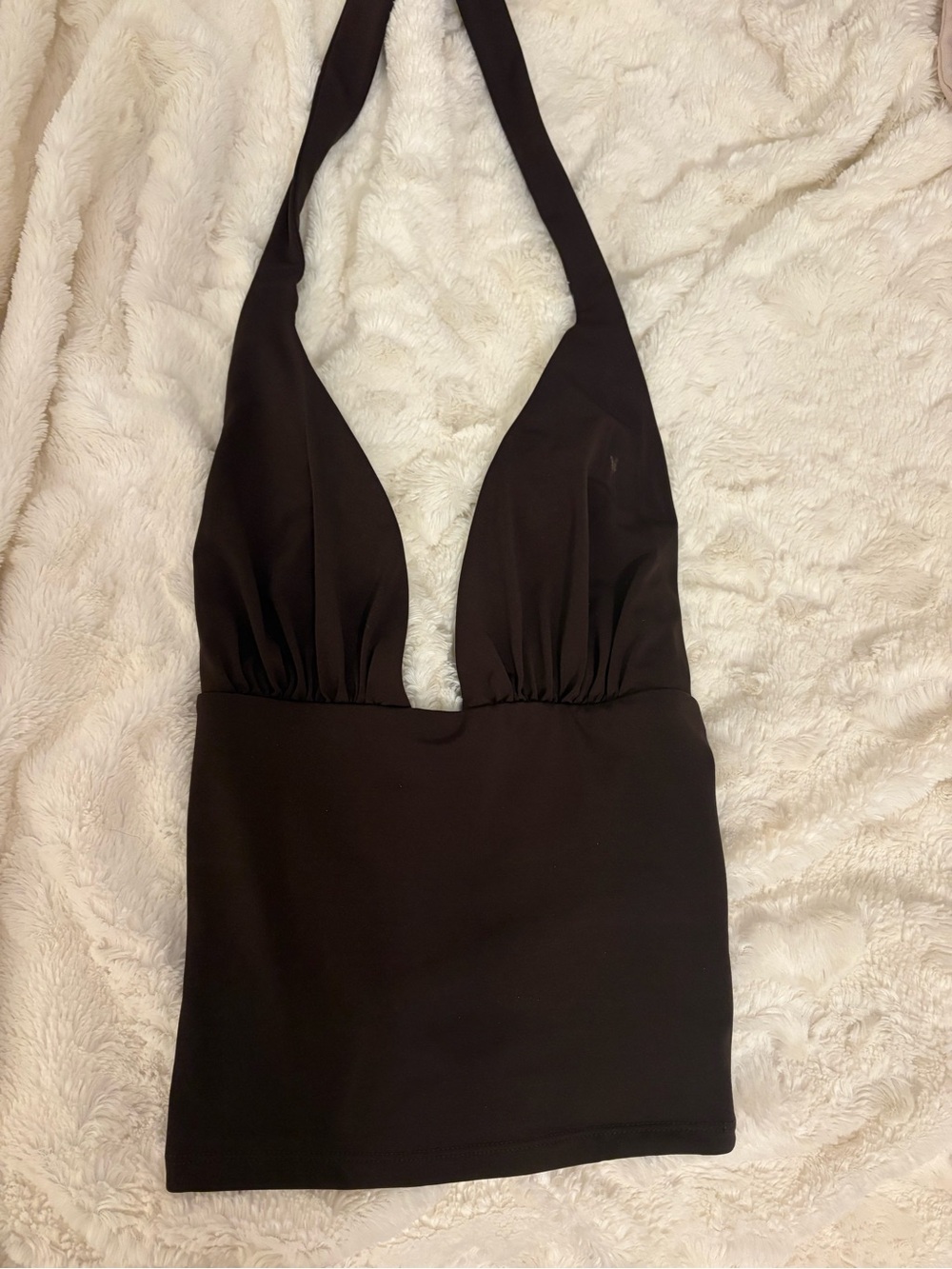 Garage plunge halter top